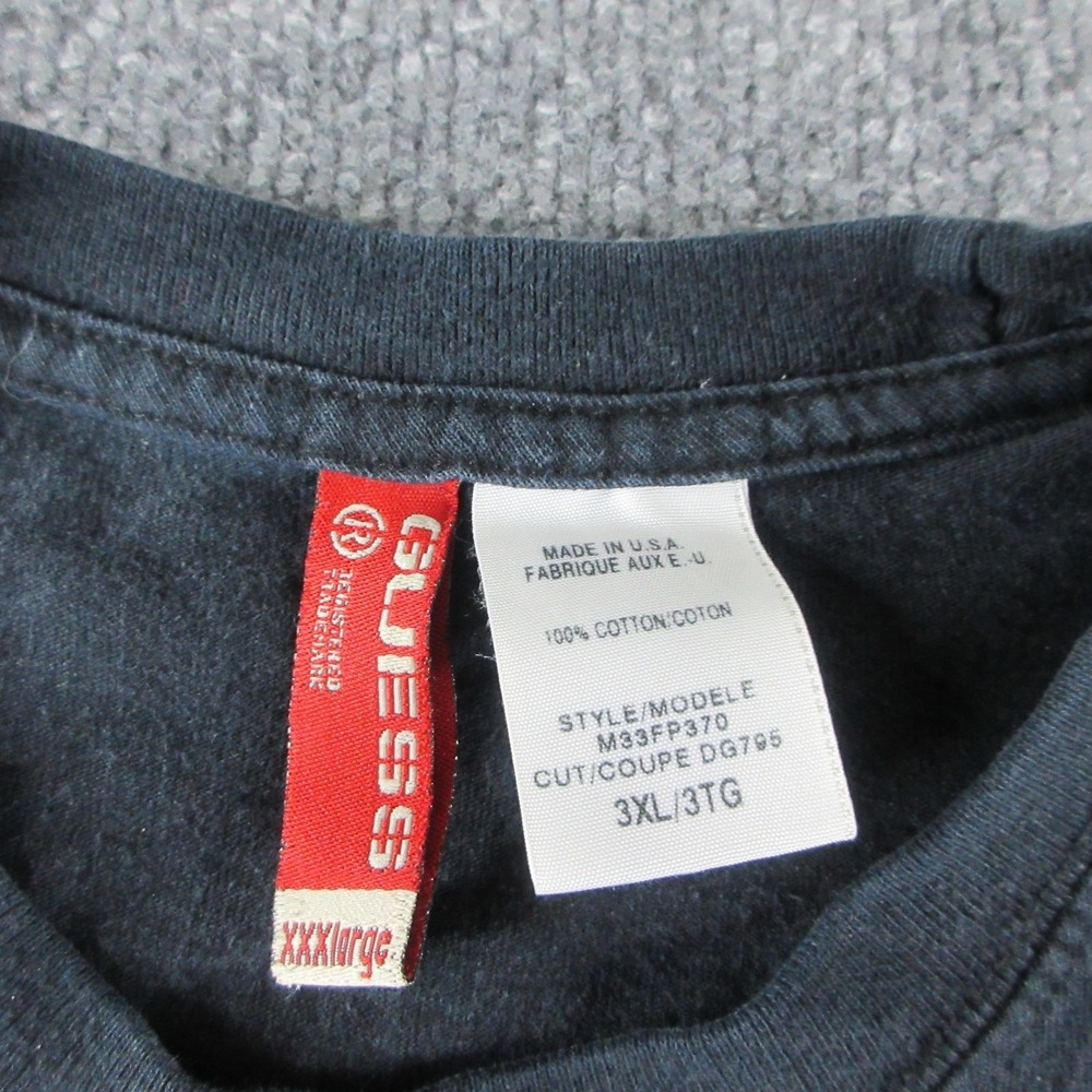 VINTAGE Guess Shirt Mens 3XL Black Short Sleeve Graphic Tee Made USA Cotton 90s - Picture 4 of 8